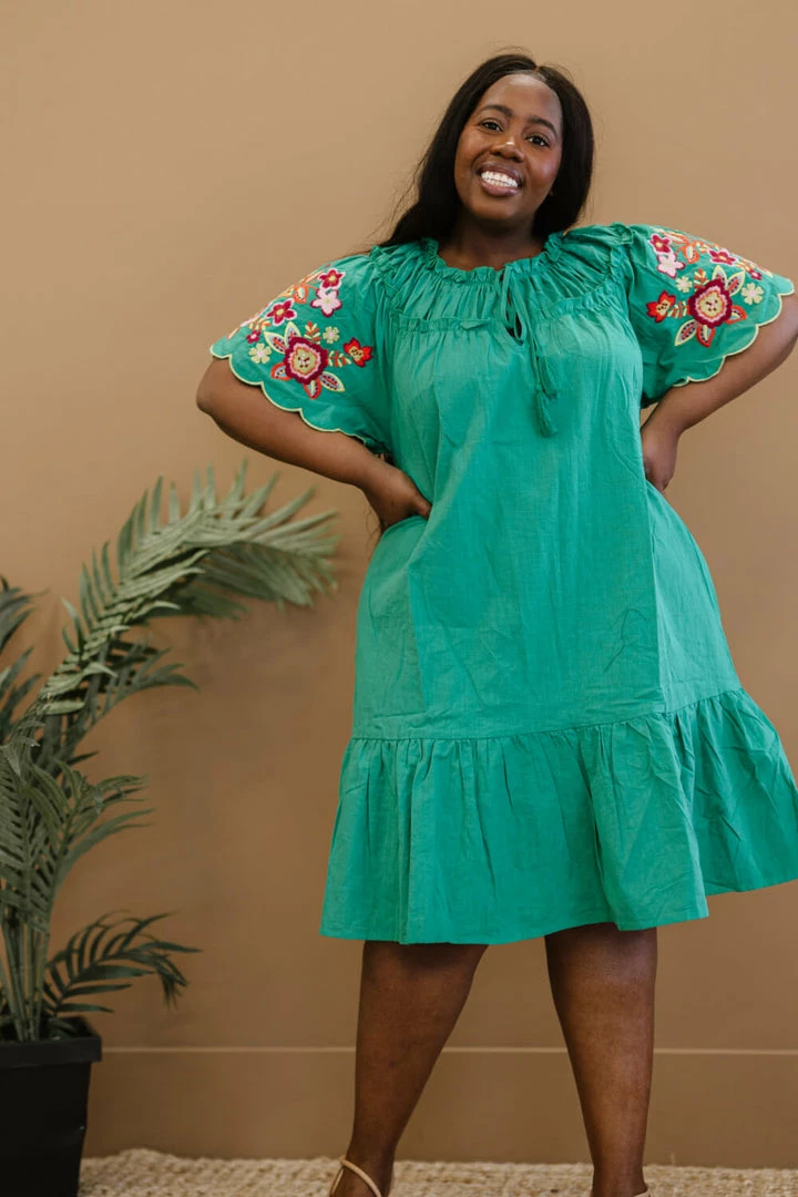 Trendsi Flowers For You Embroidered Dress In Green 8 Trendsi Flowers For You Embroidered Dress In Green