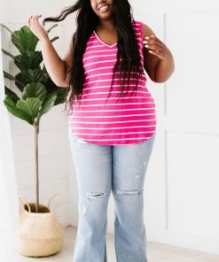 Trendsi Call Me Maybe Stripe Top - Pink & Coral Apparel