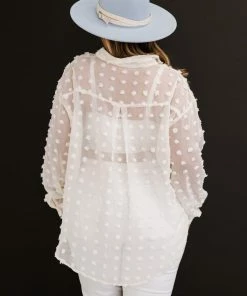 Trendsi Apparel Good Chemistry Swiss Dot Button Up Shirt