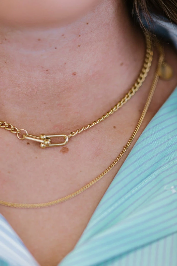 Trendsi Elegant Aesthetics Buckle Detail Double-Layered Necklace 5 Trendsi Elegant Aesthetics Buckle Detail Double-Layered Necklace