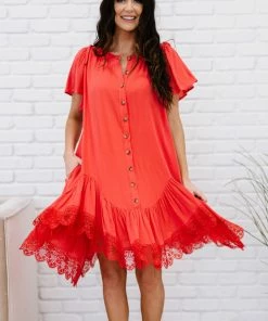 Trendsi Fly With Me Button Down Ruffle Dress