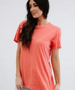 Trendsi Rollercoaster Vibes Tee In Deep Coral Apparel