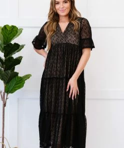 Trendsi XOXO Lace Overlay Midi Dress