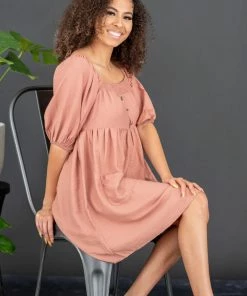 Trendsi I Promise Puff Sleeve Dress Apparel