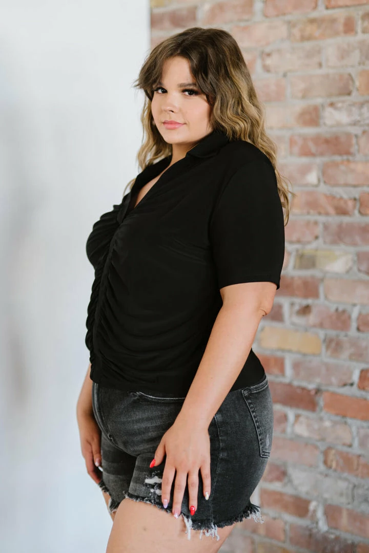 Trendsi I'm All Yours Ruched V-Neck Top 13 Trendsi I'm All Yours Ruched V-Neck Top