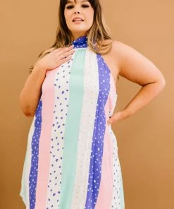 Trendsi Pastel Polka Dot Mixed Print Dress (GHG-S)