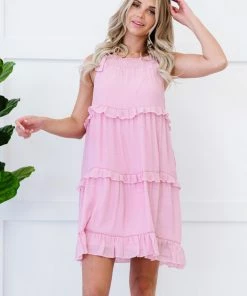 Trendsi Save For Later Ruffle Detail Tiered Sleeveless Dress Apparel