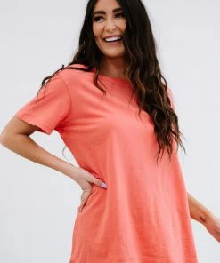 Trendsi Rollercoaster Vibes Tee In Deep Coral Apparel