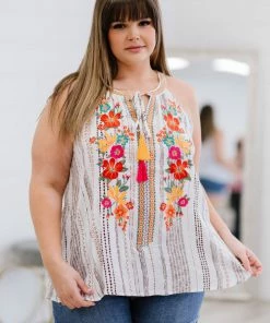 Trendsi Serenade Me Embroidered Sleeveless Blouse (GHG-S) GHG- Shop Singles