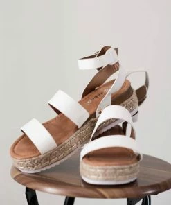 Trendsi GHG- Shop Singles On The Doorstep Espadrille Platform Sandals In White (GHG-7.5)