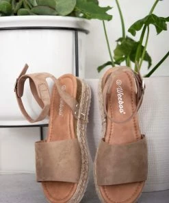 Trendsi Every Step Espadrille Platform Sandal In Taupe Apparel
