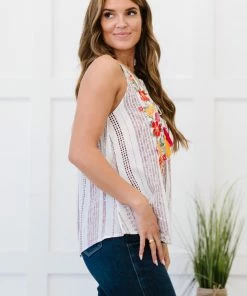 Trendsi Serenade Me Embroidered Sleeveless Blouse