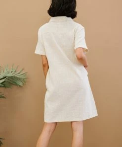 Trendsi Iconic Scene Gauze Half Button Dress (GHG-S) GHG- Shop Singles