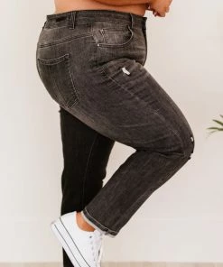 Trendsi RISEN Guess What? Mid-Rise Distressed Jeans With Pockets Apparel