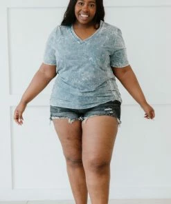 Trendsi Summer Special Acid Wash Tee Shirt (GHG-S, XL)