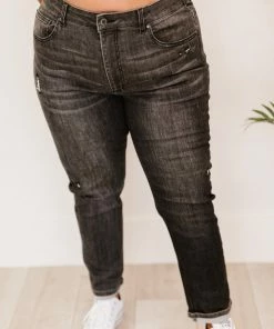 Trendsi RISEN Guess What? Mid-Rise Distressed Jeans With Pockets Apparel