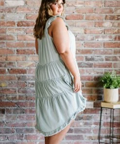 Trendsi Apparel Beautiful Skies Tiered High-Low Dress