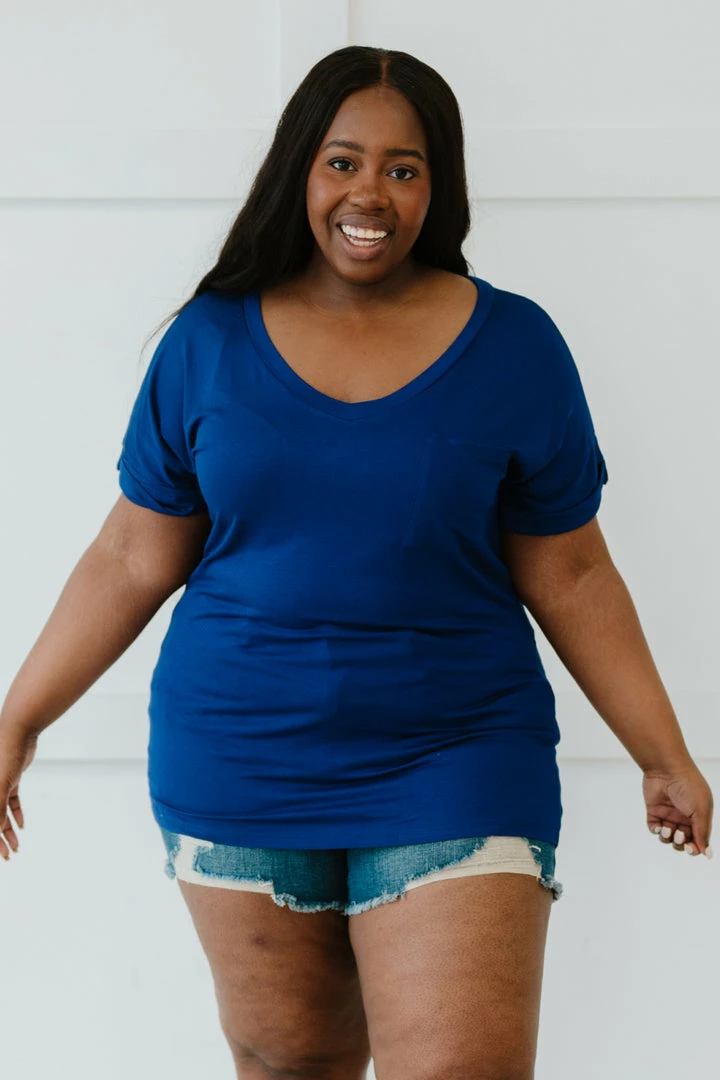 Trendsi Tee Shirt Weather Pocketed Tee In Fuchsia & Navy Apparel 14 Trendsi Tee Shirt Weather Pocketed Tee In Fuchsia & Navy Apparel