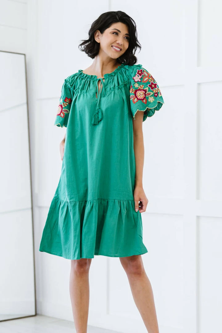 Trendsi Flowers For You Embroidered Dress In Green 3 Trendsi Flowers For You Embroidered Dress In Green