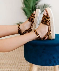 Trendsi Every Step Espadrille Platform Sandal In Leopard