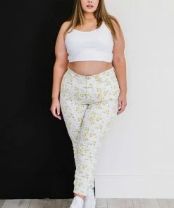 Trendsi Judy Blue Golden Meadow Floral Skinny Jeans Apparel