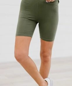 Trendsi Worth It Biker Shorts In Ash Olive Apparel