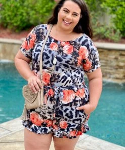 Boutique Simplified Exotic Rose Romper