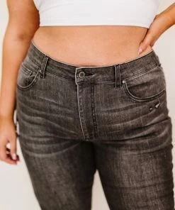 Trendsi RISEN Guess What? Mid-Rise Distressed Jeans With Pockets Apparel