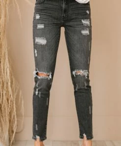 Trendsi Kancan Maggie Mid-Rise Distressed Skinny Jeans Apparel