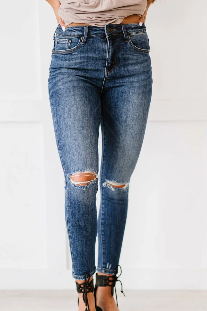 Trendsi RISEN Amber High-Waisted Distressed Skinny Jeans (GHG-1) GHG- Shop Singles 1 Trendsi RISEN Amber High-Waisted Distressed Skinny Jeans (GHG-1) GHG- Shop Singles