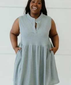 Trendsi Apparel Weekday Wonder Babydoll Dress In Silver