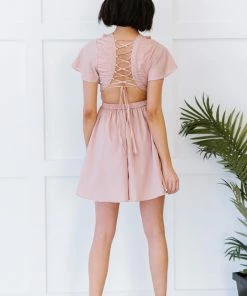 Trendsi All Dressed Up Lace-Up Mini Dress