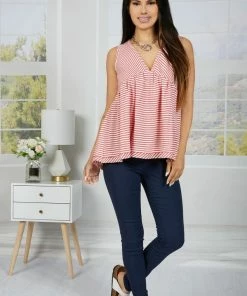 Trendsi Carnival Nights Striped Sleeveless Top Apparel