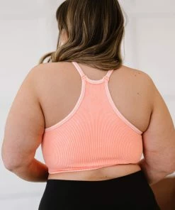 Trendsi Delmar Scoop Neck Cropped Cami In Neon Coral Apparel