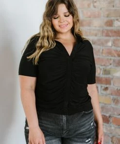 Trendsi I'm All Yours Ruched V-Neck Top 23 Trendsi I'm All Yours Ruched V-Neck Top