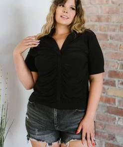 Trendsi I'm All Yours Ruched V-Neck Top 22 Trendsi I'm All Yours Ruched V-Neck Top