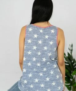 Trendsi Apparel Star Printed Sequin Pocket Tank