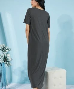 Trendsi Think Cheerful Thoughts Maxi T-Shirt Dress Apparel