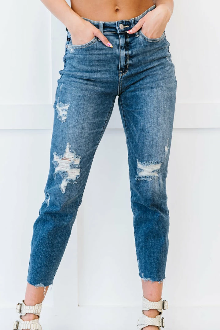 Trendsi Judy Blue Rachel High Rise Distressed Skinny Jeans 1 Trendsi Judy Blue Rachel High Rise Distressed Skinny Jeans