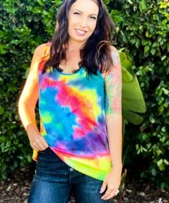 Boutique Simplified 80's Remix Tie Dye Tank
