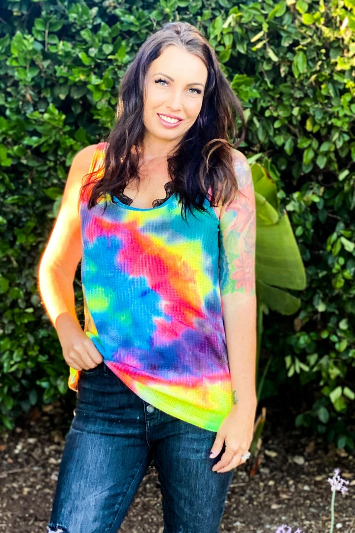 Boutique Simplified 80's Remix Tie Dye Tank 1 Boutique Simplified 80's Remix Tie Dye Tank