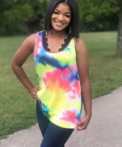 Boutique Simplified 80's Remix Tie Dye Tank 19 Boutique Simplified 80's Remix Tie Dye Tank