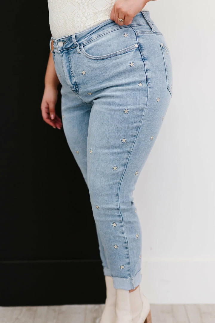 Trendsi Judy Blue All The Stars Embroidered Skinny Jeans Apparel 4 Trendsi Judy Blue All The Stars Embroidered Skinny Jeans Apparel