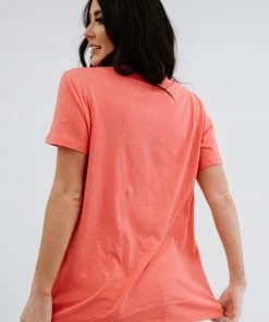 Trendsi Rollercoaster Vibes Tee In Deep Coral Apparel