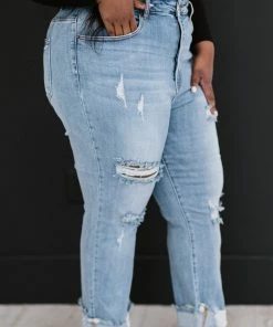 Trendsi Taking It Easy Distressed Straight Leg Jeans Apparel