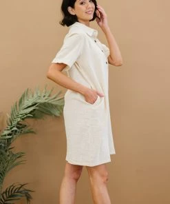 Trendsi Iconic Scene Gauze Half Button Dress (GHG-S) GHG- Shop Singles