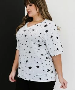Trendsi Apparel Made Of Stars Tee In Ivory And Black