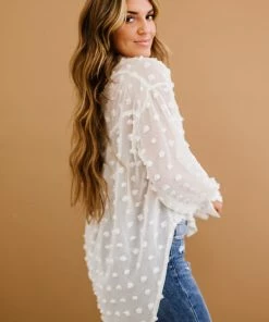 Trendsi Apparel Good Chemistry Swiss Dot Button Up Shirt