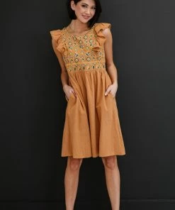 Trendsi Apparel Canyon Walks Embroidered Mini Dress