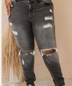 Trendsi Kancan Maggie Mid-Rise Distressed Skinny Jeans Apparel